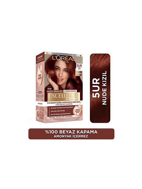 L'Oreal Paris L’Oréal Paris Excellence Creme Nude Renkler Saç Boyası – 5UR Nude Kızıl