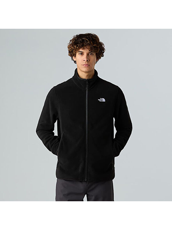 The North Face Glacier Fleece Erkek Siyah Dik Yaka Fermuarlı Sweatshirt