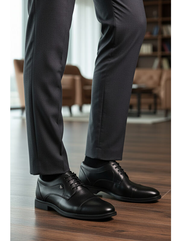 Siyah Hakiki Deri Erkek Klasik Ayakkabı 2499 M - Görsel 4