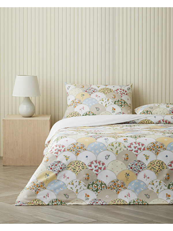 English Home Pretty Loop Kolay Ütülenir Çift Kişilik Nevresim Takımı 200x220 cm Sarı-Yeşil