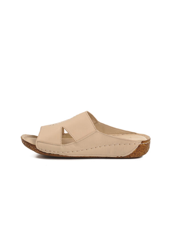 Bej Hakiki Deri Kadın Terlik 012 Z - Görsel 3