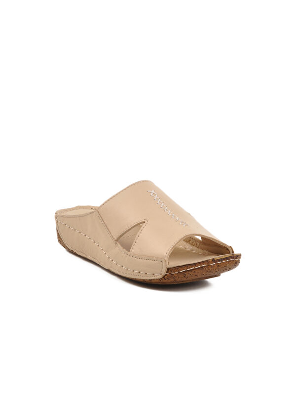 Bej Hakiki Deri Kadın Terlik 012 Z - Görsel 4