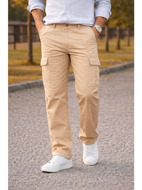 Comstar Erkek Premium Comfort Taş Kargo Baggy Pantolon