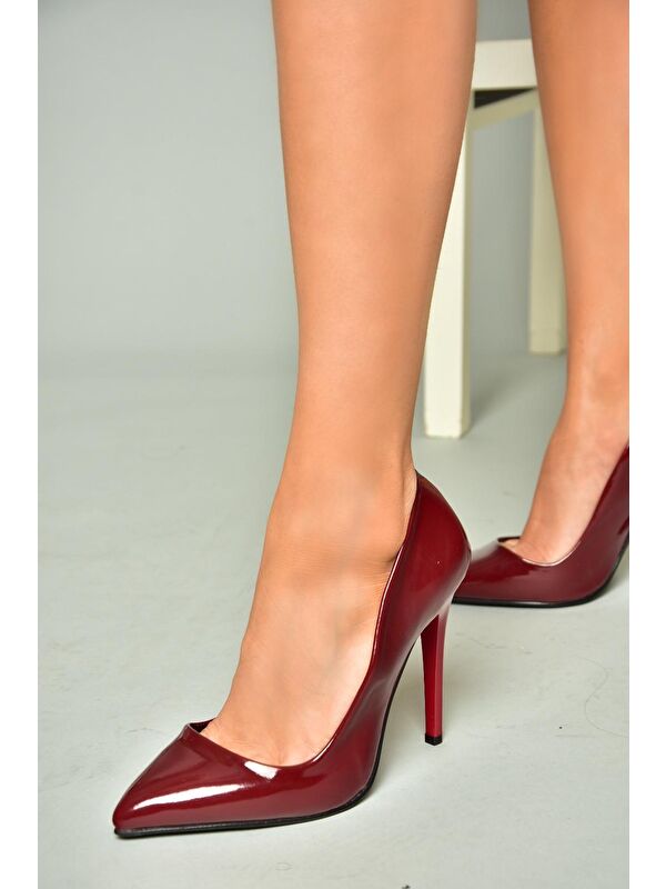 8922151908 Bordo Kadın Topuklu Ayakkabı - Görsel 3
