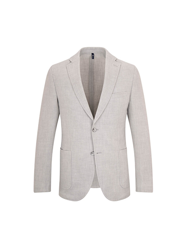 Hatemoğlu Gri Slim Fit Mono Yaka Klasik Ceket
