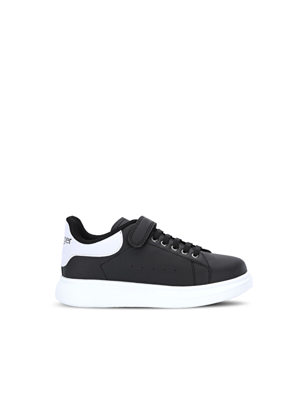 SLAZENGER EQUAL Unisex Çocuk Cırtlı Siyah / Beyaz Günlük Spor Ayakkabısı