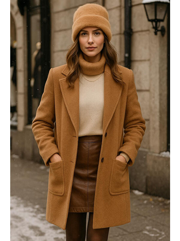Remsa Kadın Yünlü Pelüş Bere RKŞ-1146 Camel