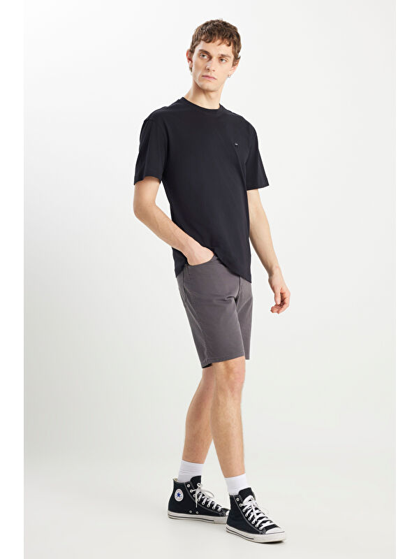 Wrangler Slim Fit Normal Bel Antrasit Pamuklu Esnek Şort