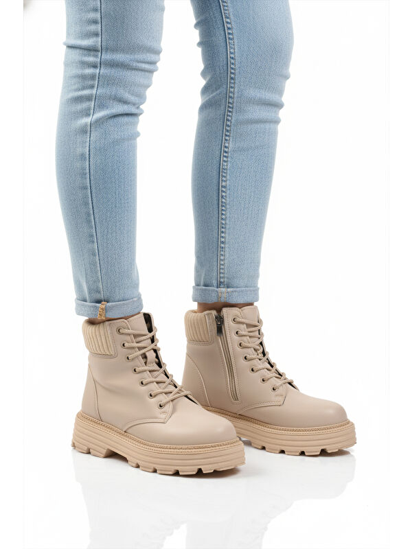 Bej Polarlı Kaymaz Taban Kadın Bot Serpa 5200 Z - Görsel 2