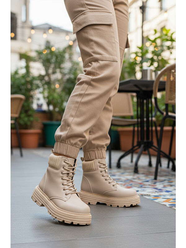 Bej Polarlı Kaymaz Taban Kadın Bot Serpa 5200 Z - Görsel 4