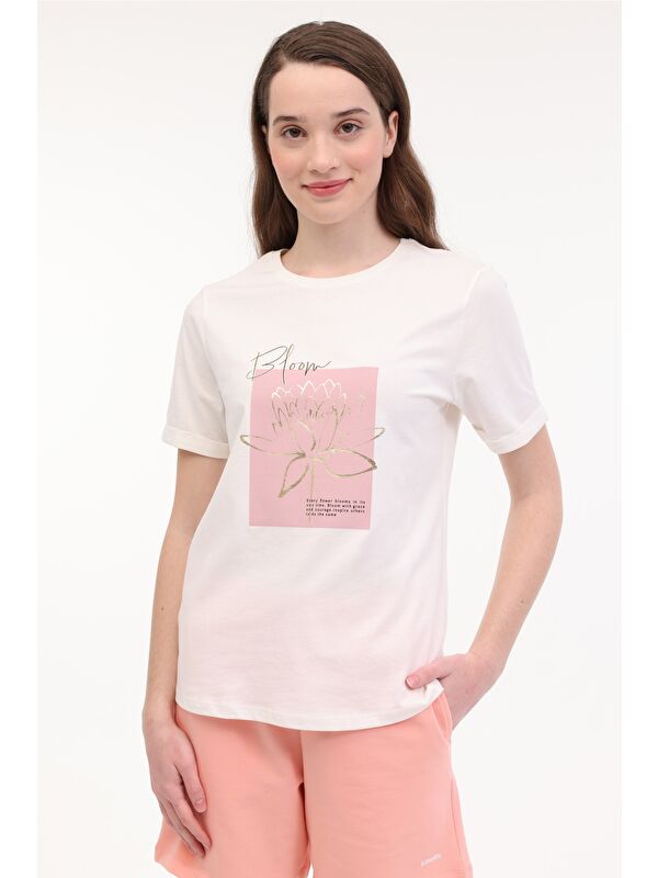 Kinetix WL PAME 11BT266 5FX Ekru Kadın Kısa Kol T-Shirt