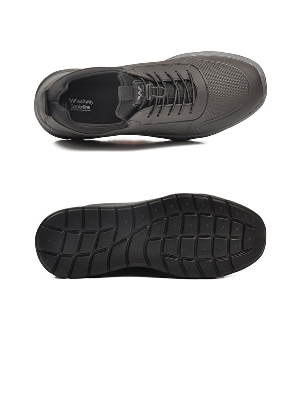 Siyah Lastik Bağcıklı Hafif Esnek Erkek Spor Ayakkabı Kaif 2323 M - Görsel 6