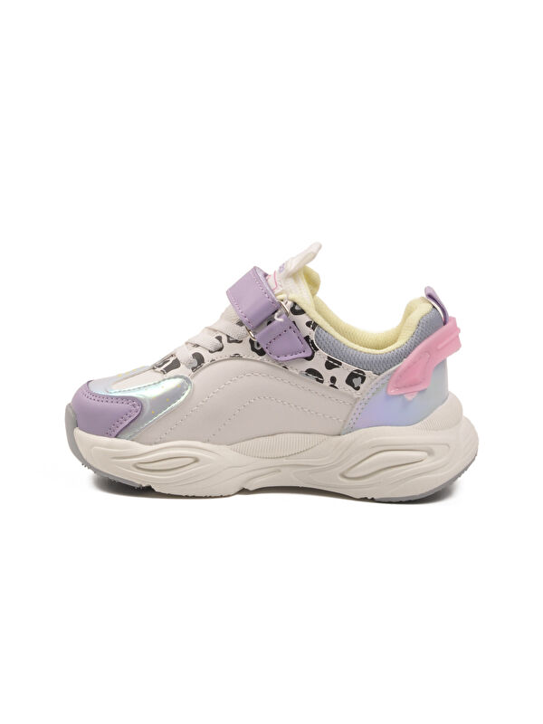 Lila Leopar Desenli Cırtlı Hafifi Kız Çocuk Spor Ayakkabı Toti Cilt F - Görsel 3