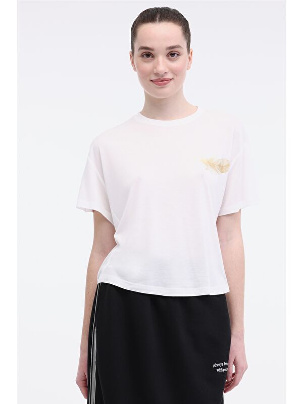 Kinetix WL CYRUS 11BT206 5FX Ekru Kadın Kısa Kol T-Shirt
