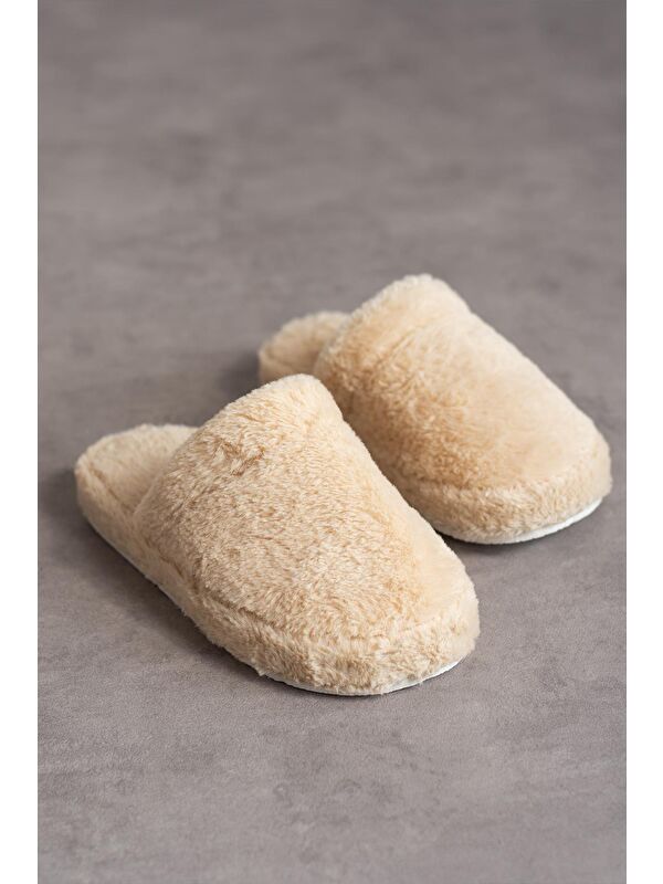 TÜYLÜ KAPALI Kadın Ev Terliği Kışlık Terlik Sessiz Taban - Görsel 6