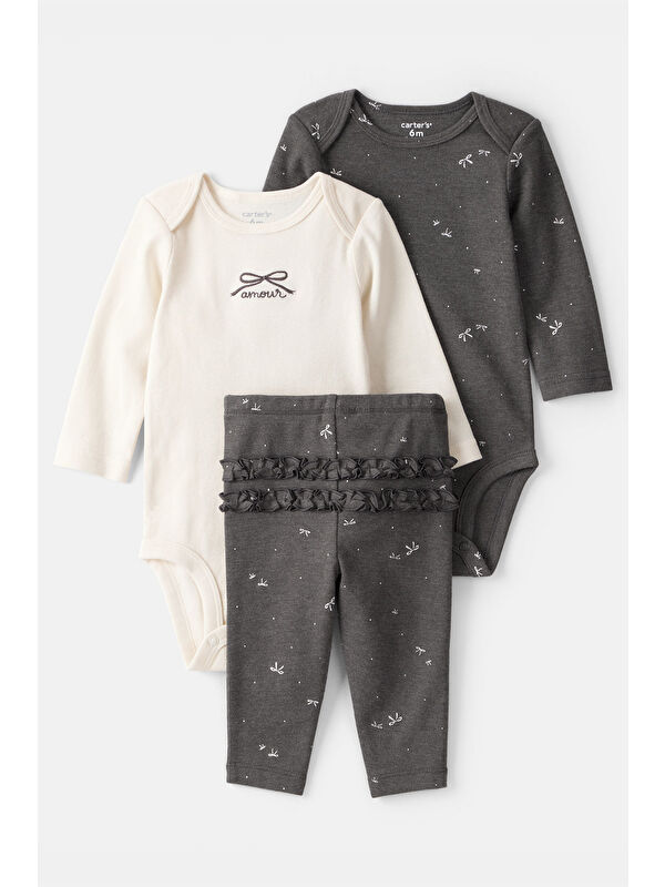 Carter's Kız Bebek Gri 3Lü Set