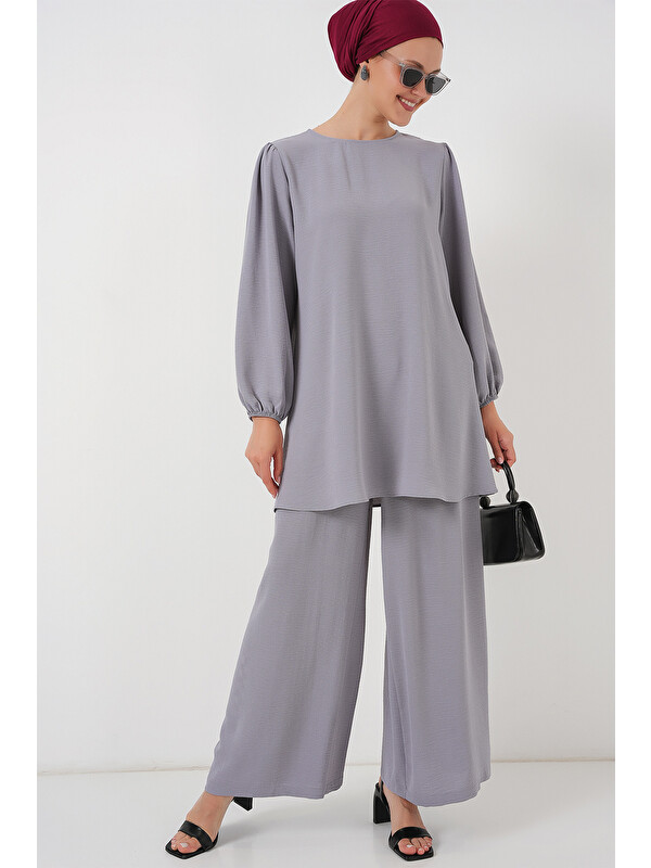 Bigdart Ayrobin Tunik Pantolon Alt Üst Takım 6712 - Gri