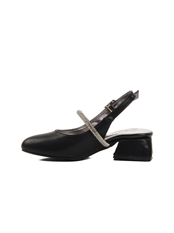 Siyah Taş İşlemeli Kız Çocuk Sandalet 253 RY 4091 P - Görsel 3