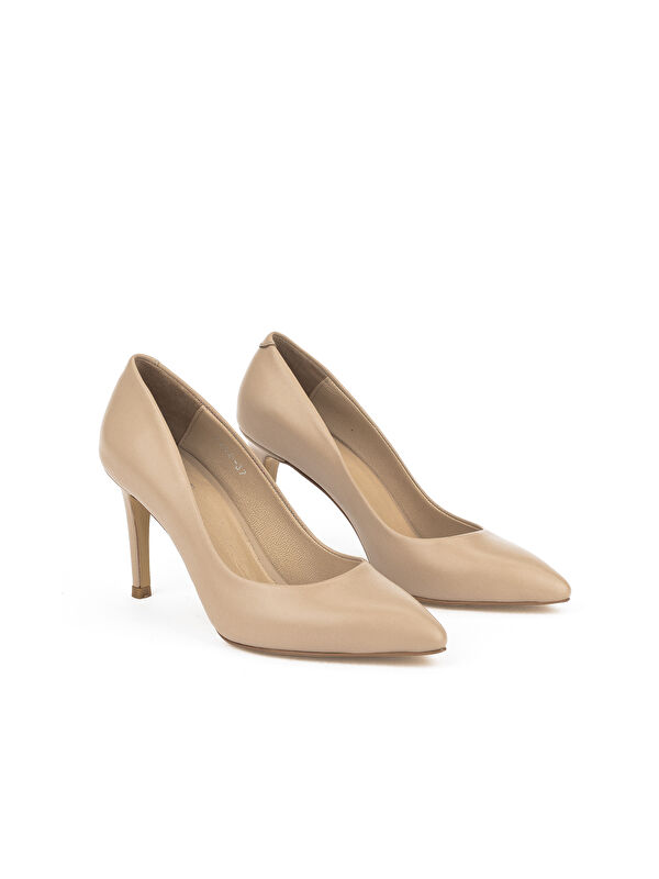 Kadın Hakiki Deri Topuklu Ayakkabı 1511030Z4292 Cappuccino - Görsel 3