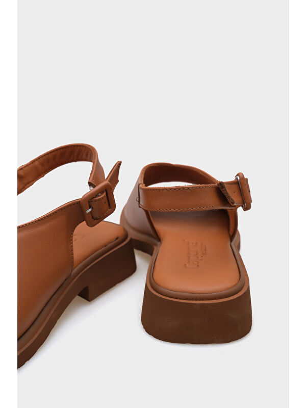 Cora Hakiki Deri Kısa Topuklu Konfor Tek Bantlı Kadın Sandalet - Görsel 5