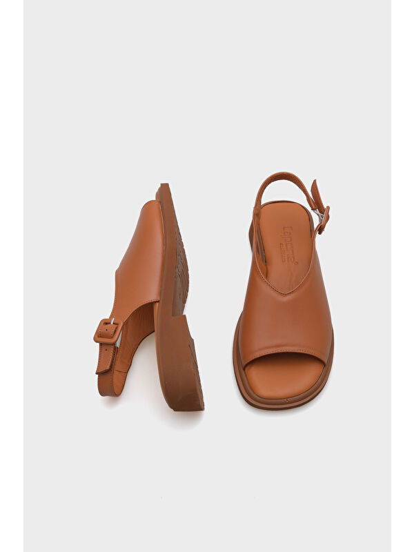 Cora Hakiki Deri Kısa Topuklu Konfor Tek Bantlı Kadın Sandalet - Görsel 6