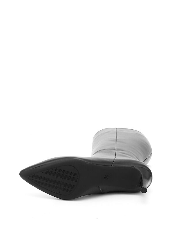 Kadın AÇIK SİYAH Platinum Fermuarlı İnce Topuklu Hakiki Deri Çizme - Görsel 5