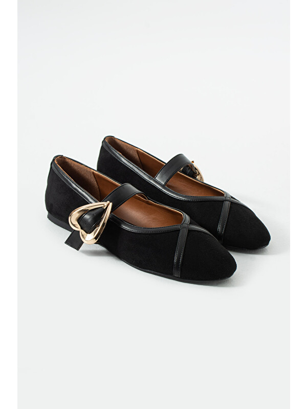 DUXAL SHOES Jadon Trend Kalp Tokalı Kadın Babet Günlük  Ayakkabı