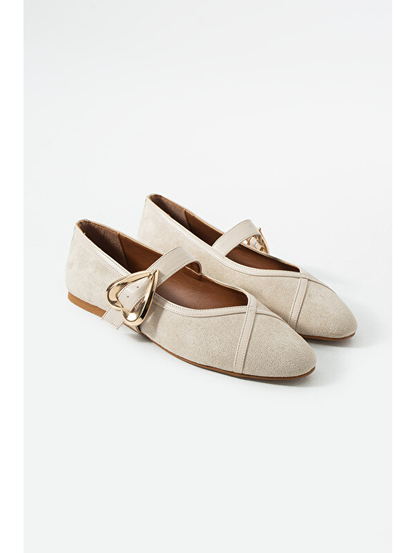 DUXAL SHOES Jadon Trend Kalp Tokalı Kadın Babet Günlük  Ayakkabı