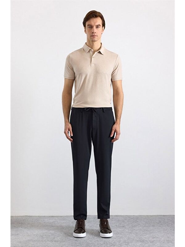 Süvari Siyah Slim Düz Jogger Pantolon
