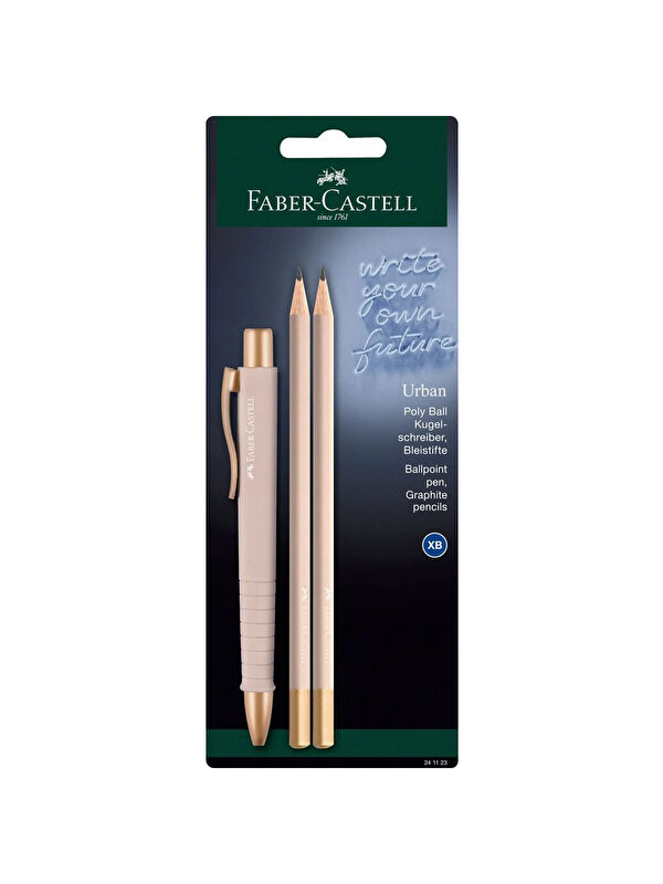 Faber-Castell Polly Ball Urban 3'lü Kalem Seti, Rose,Ergonomik Gövde