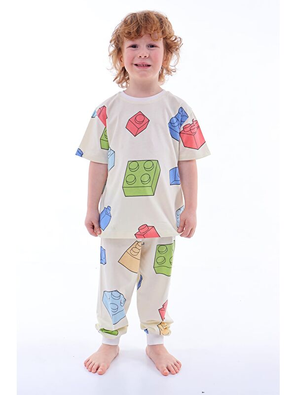 ZUZUNGA Renk Blokları Desenli Çocuk Pijama Takımı