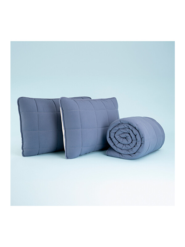 Othello Kullanımı Kolay Çift Kişilik Yastık Alezi Ve Yorgan Seti 220x240 Cm Denim - Egeo Life Serisi