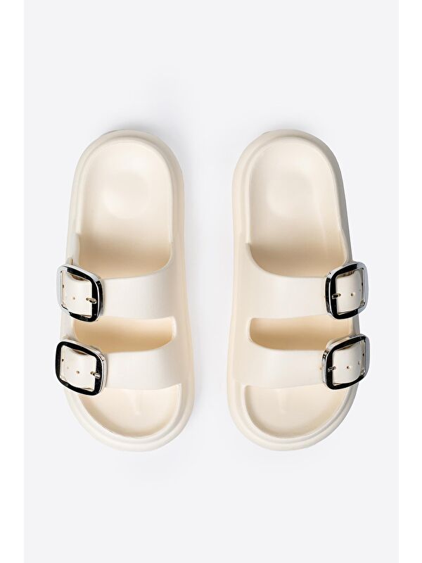 Çift Tokalı Kadın Eva Kalın Taban Terlik - Görsel 7