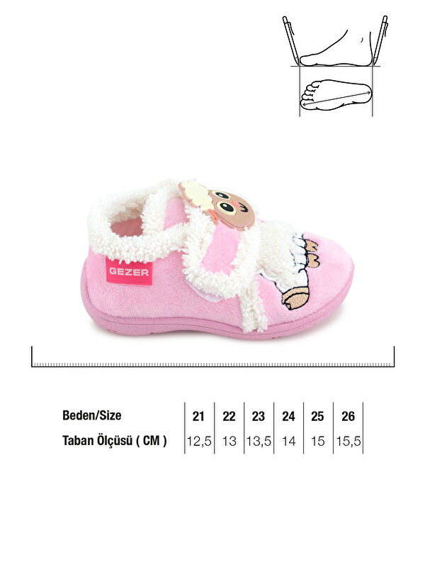Bebe Kız Çocuk Kışlık Cırtlı Ayarlanabilir Günlük Kreş Panduf Ayakkabı - Görsel 3