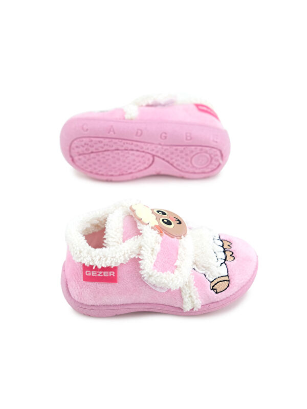 Bebe Kız Çocuk Kışlık Cırtlı Ayarlanabilir Günlük Kreş Panduf Ayakkabı - Görsel 6