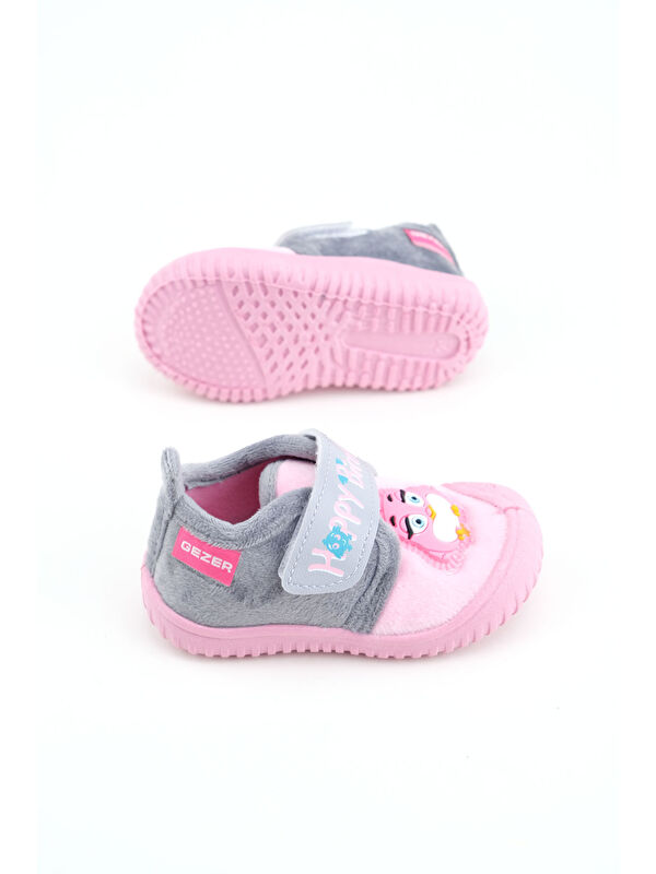 Kışlık Cırtlı Ayarlanabilir Rahat Taban Happy Birds Bebe Kız Panduf Ayakkabı - Görsel 6