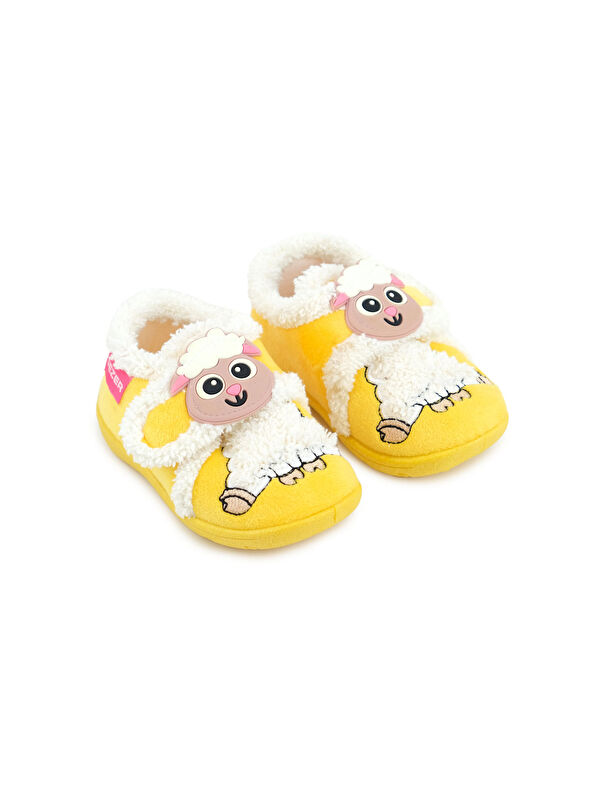 Bebe Kız Çocuk Kışlık Cırtlı Ayarlanabilir Günlük Kreş Panduf Ayakkabı - Görsel 4