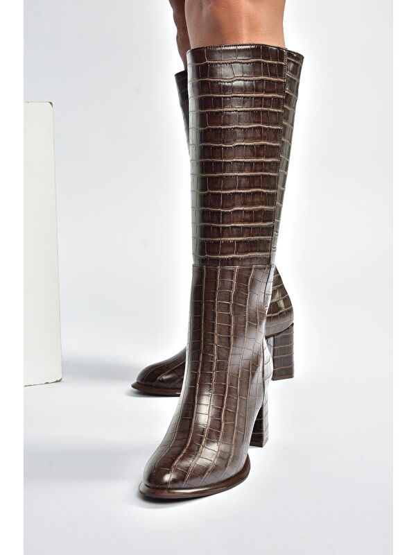 Kahverengi Kadın Çizme V590179611 - Görsel 4