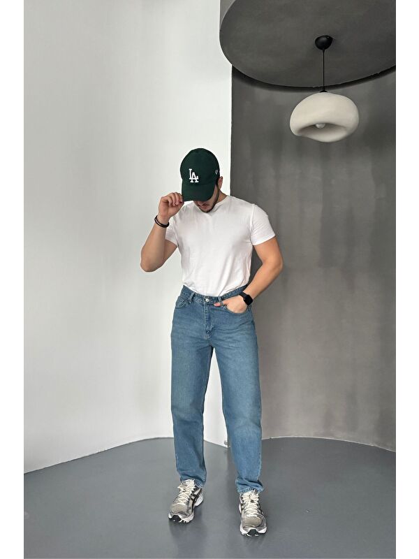 Livio Ferri Erkek Basic Boyfriend Kalıp Yıkamalı Jean Pantolon