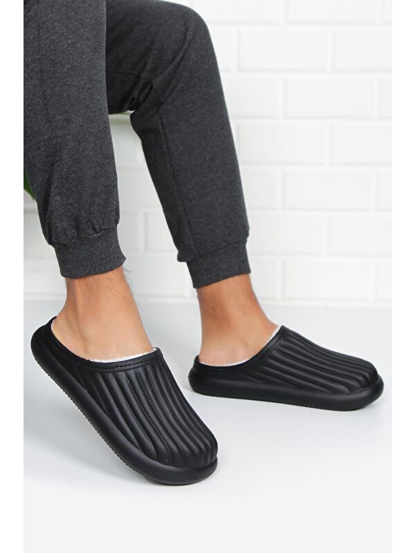 FLORA Kapalı İçi Yünlü Unisex Ev Terliği Kışlık Terlik Su Geçirmez - Görsel 3