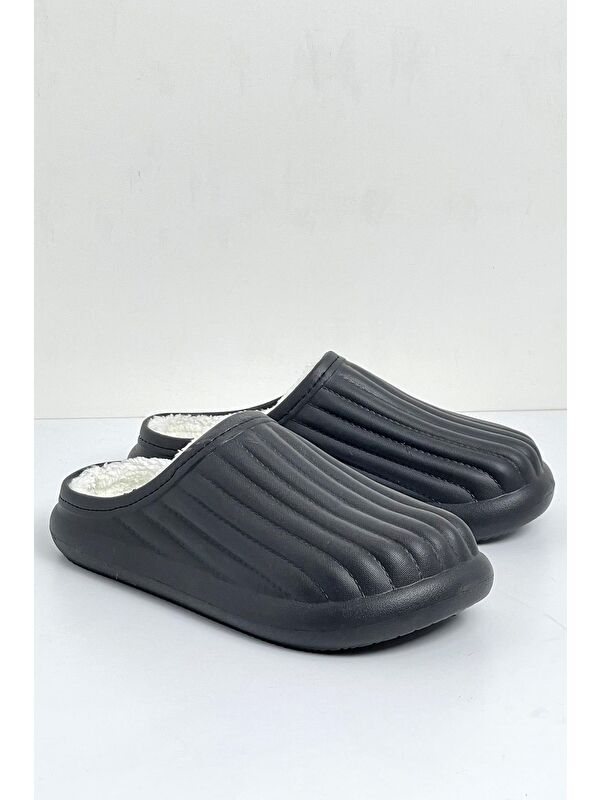 FLORA Kapalı İçi Yünlü Unisex Ev Terliği Kışlık Terlik Su Geçirmez - Görsel 6