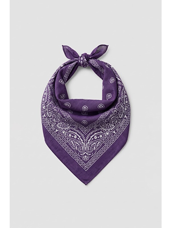 Abluka Online Unisex Etnik Desenli Bandana Mor