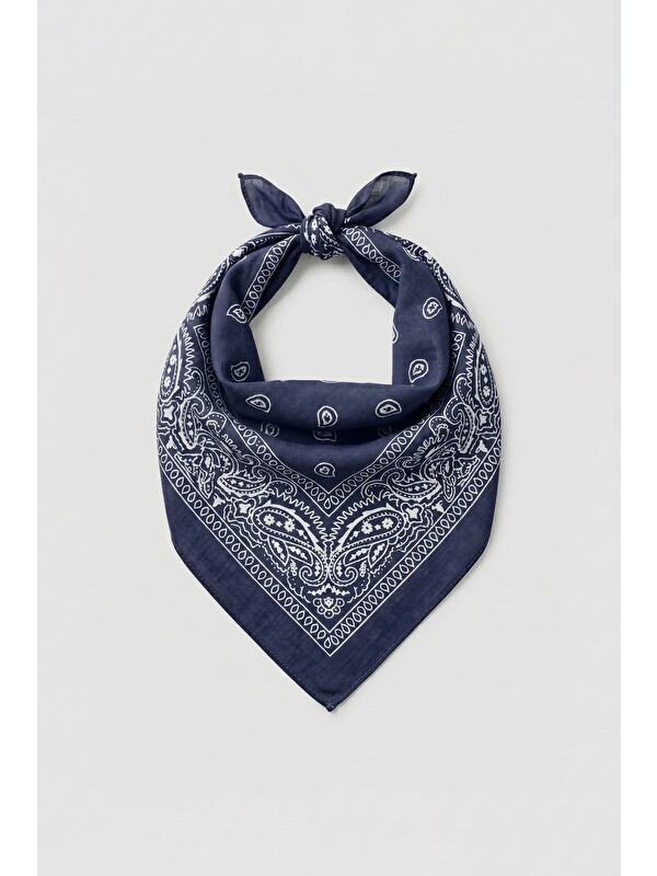 Abluka Online Unisex Etnik Desenli Bandana Lacivert