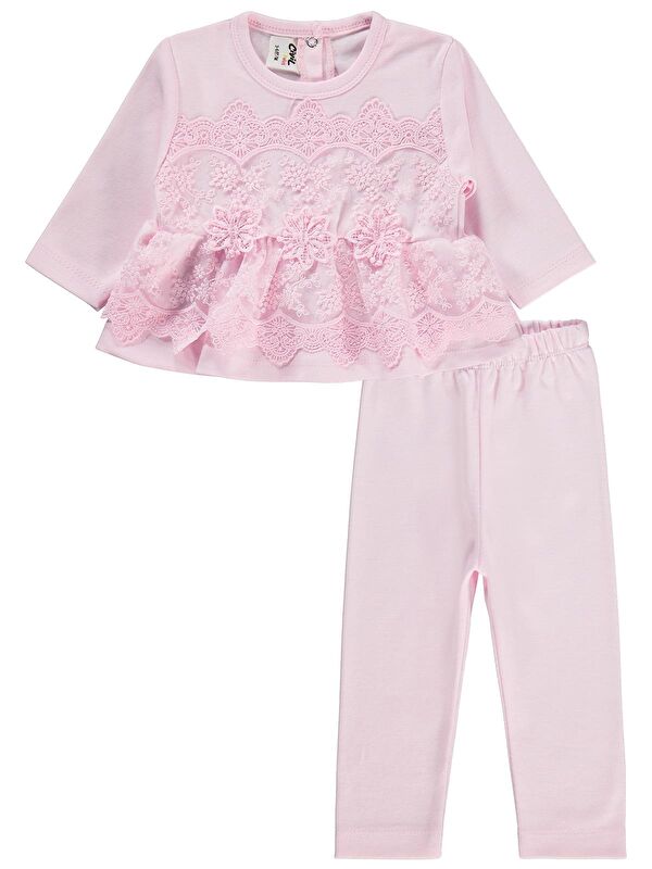 Civil Baby Fırfır Tüllü 3-12 Ay Takım - Pembe 6-9 Ay
