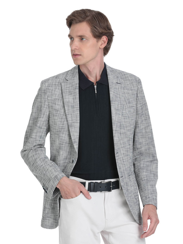 Hatemoğlu Lacivert Slim Fit Mono Yaka Casual Ceket