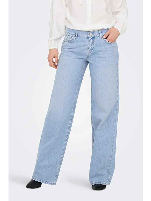 Only Onlbrenda Pamuklu Regular Fit Düşük Bel Geniş Paça Jeans 15361574