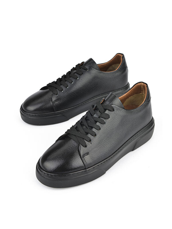 Erkek Hakiki Deri Sneaker 151423Z511 Siyah - Görsel 6