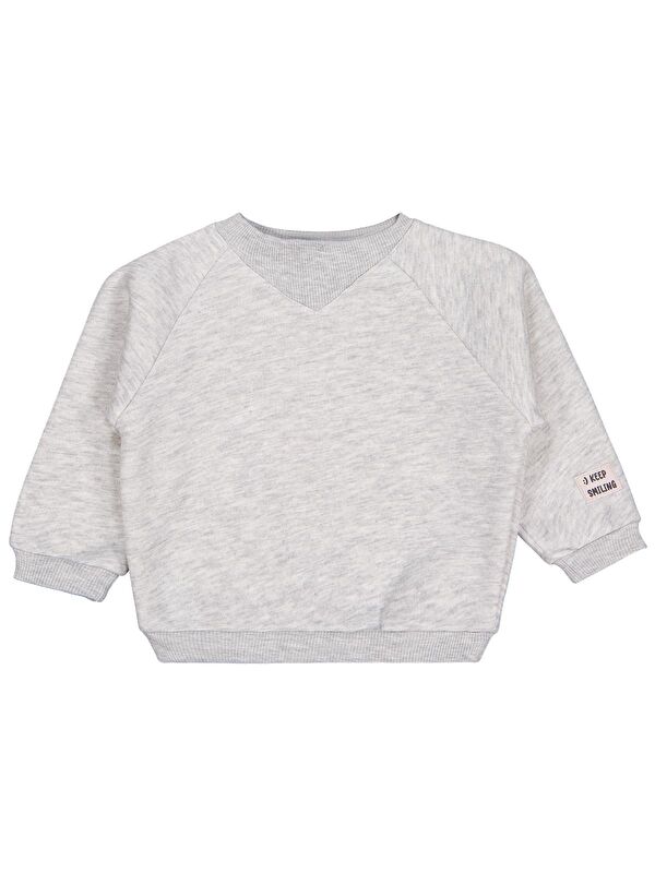 Civil Baby Keep Smiling Etiketli Basic 6-18 Ay Sweatshirt - Gri 12-18 Ay