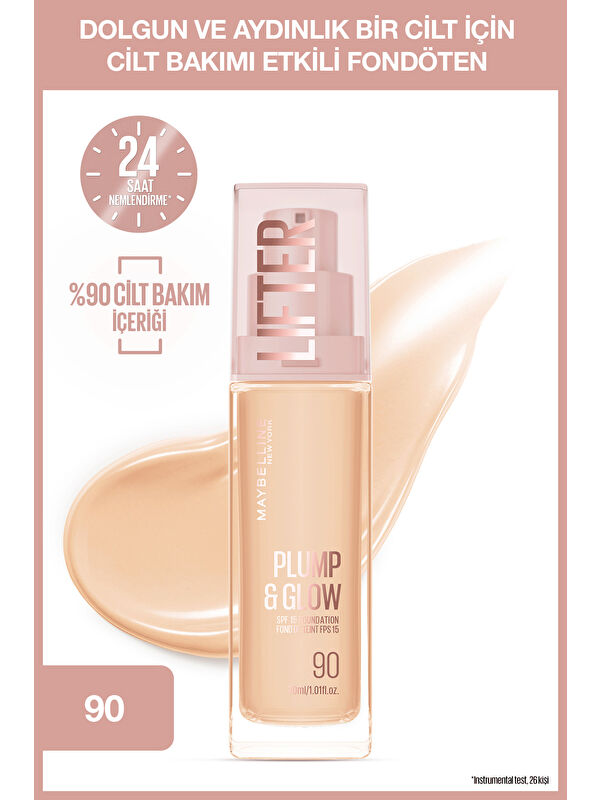 Maybelline New York Lifter Niasinamid ve Hyalüronik Asit İçeren Aydınlatan Fondöten - 90