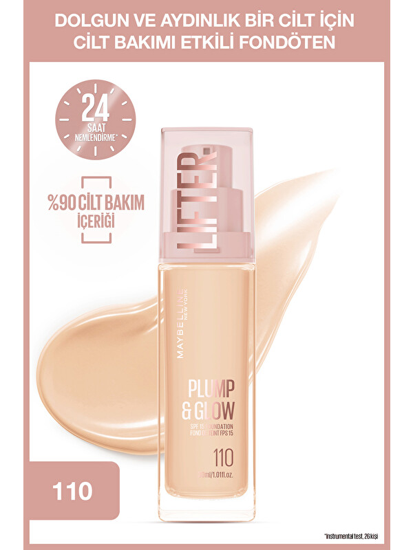Maybelline New York Lifter Niasinamid ve Hyalüronik Asit İçeren Aydınlatan Fondöten - 110